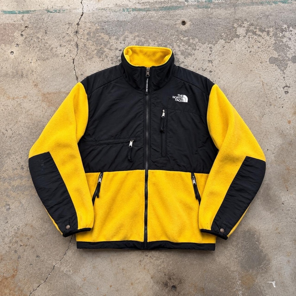 The North Face Denali Fleece Jacket Mens Large Yellow Black Vintage 90s Y2K